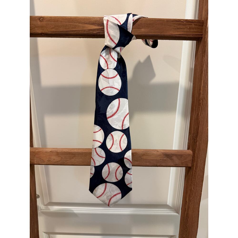 Dino Romero- Navy baseball necktie